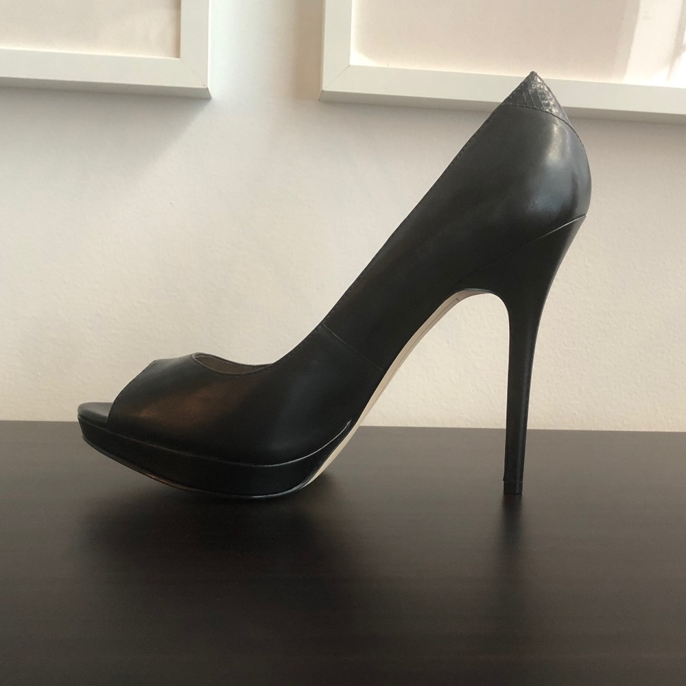 NWOT Sam Edelman Leather ELLA platform peep-toe heels